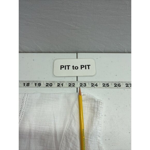 Vince Womens White Boxy Guaze short sleeve Top Blouse 1/4 button oversized XS - Picture 6 of 7